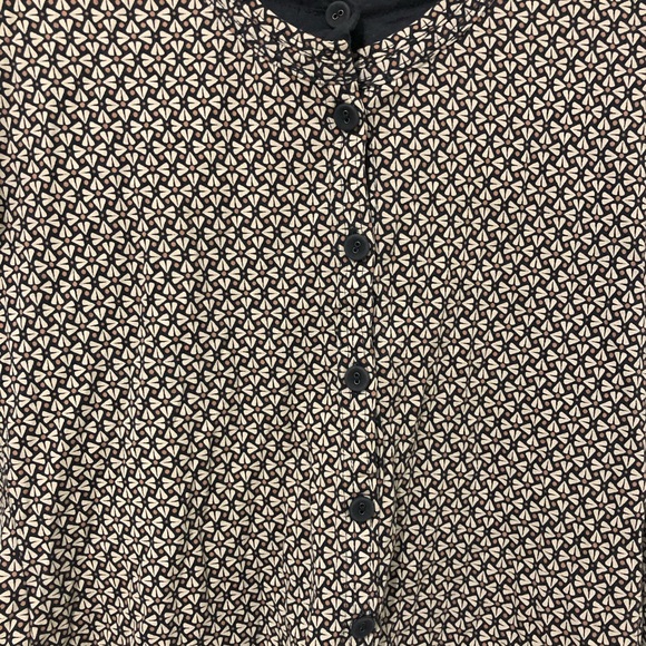 Long Sleeve Button Top Geometric Pattern S - Picture 2 of 5